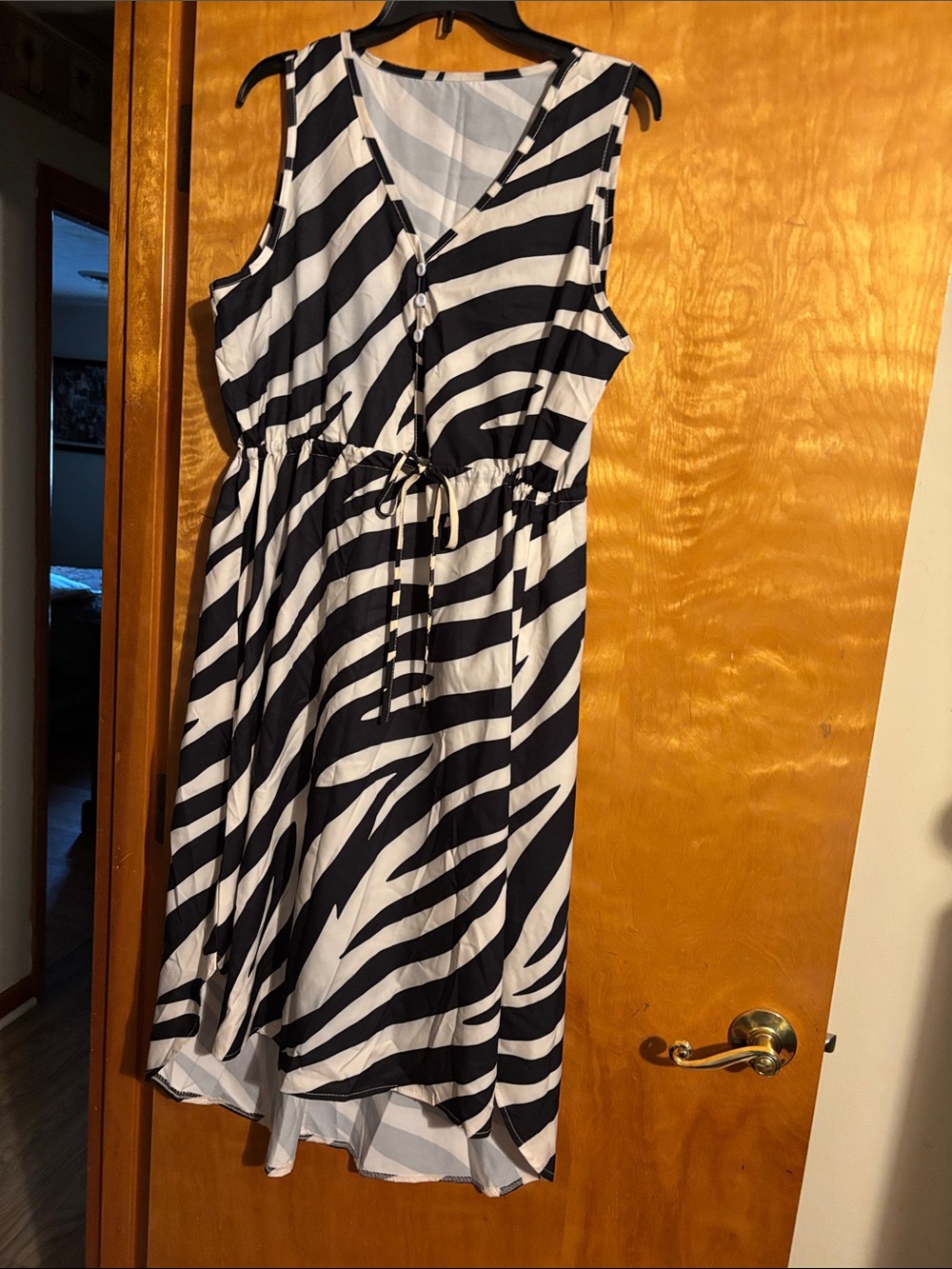SHEIN Black and White Zebra High-Low Dress
